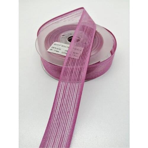 Damson Linen Effect Ribbon 2,5 Cm 1 Metre