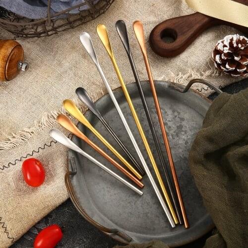 304 Stainless Steel Long Handle Stirring Bar Coffee Spoon Creative Ice Spoon Stirring Spoon Wine Mixing Bar Honey Spoon