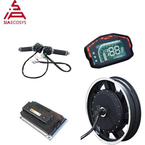 SiAECOSYS QSMOTOR 17X3.5inch 5000W 72V 100kph hub Motor with EM200SP controller power train kits for electric motorcycle
