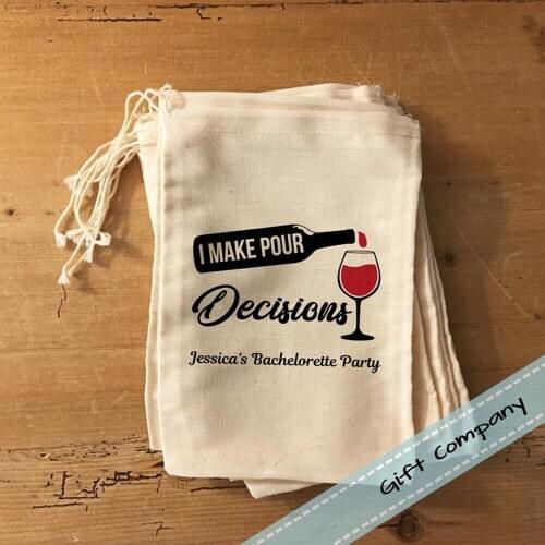 Customize bridesmaid survival kit wedding Bachelorette Hangovers Wine bag Groomsmen birthday party Drawstring Bags Candy pouches