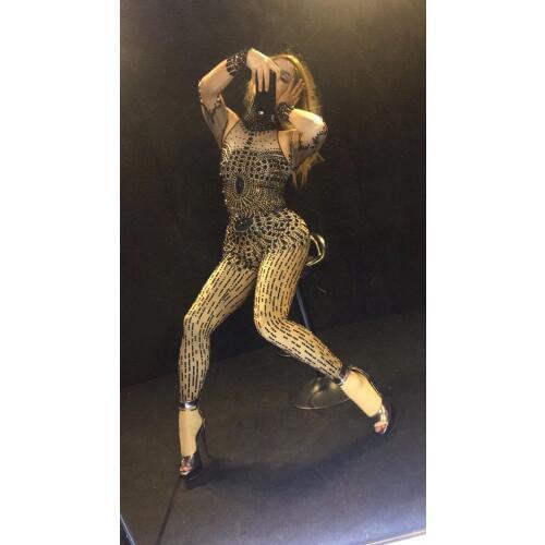 2020 Womens NEW High-end Black Diamond Luxury Sexy Gogo Female Singers Steel Tube Nightclub Performance Party Celebration