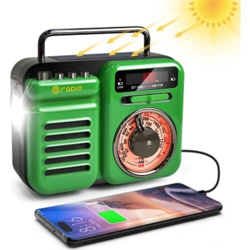 New arrivals in 2021 Street retro style audio AM/FM/WB hand-cranked solar outdoor radio