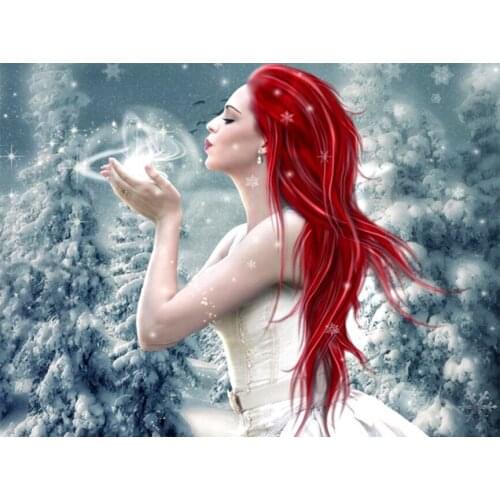 Full Square&round drill 5D DIY Diamond embroidery Red-haired beauty Diamond Painting Cross Stitch Rhinestone Mosaic decor gift