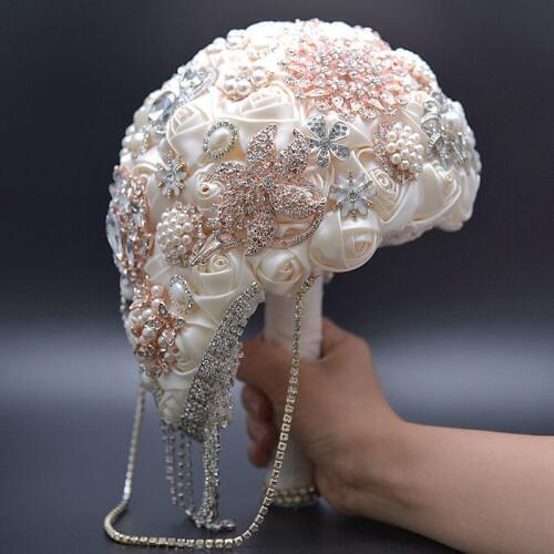 Stunning Diamond Wedding Bouquet High Quality Bouquet Pearl Brooch Bouquet Wedding Accessories Jewelry for Bride