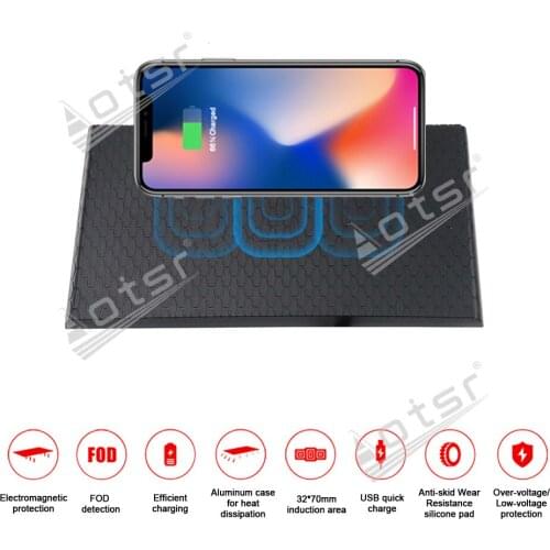 QI car infrared fast wireless charger For Jaguar XE/XF/XFL/FPACE 2017-2018 Wireless Charging Car Phone Holder for iphone/Samsung