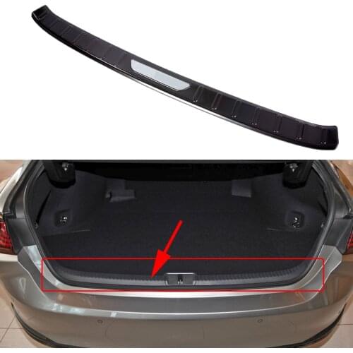 Steel Rear Bumper Inside Trunk Sill Scuff Protector Cover Fit For 2019 2020 2021 Lexus ES350 ES300h Carbon Fiber Trim