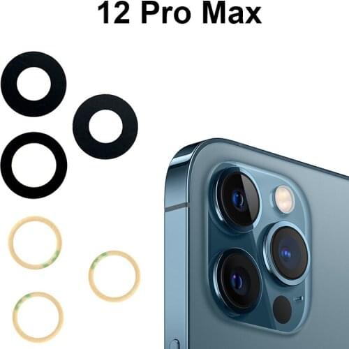 100pcs Back Camera Glass Lens for iPhone 12 pro 11 X XS MAX 8 7 6 6S Plus Rear Camera lens real glass with Sticker Adhesive