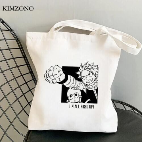 Fairy Tail shopping bag shopper tote bolsa handbag cotton jute bag bag net fabric cloth string sacolas