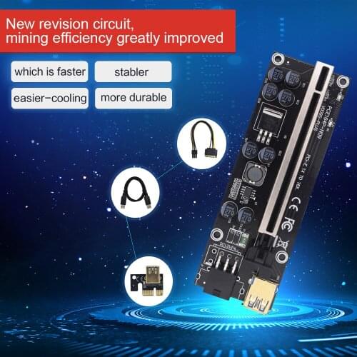 TISHRIC Upgrade PCI PCIE Riser 009s Plus VER009S Plus Riser Card 6in PCIE x16 Express GPU Adapter Card Molex for Mining