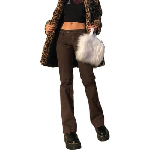 Women’s Straight Slim Mid-waist Stretch Jeans Solid Color Lounge Flare Leggings Long Pants