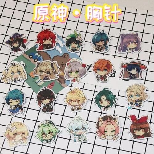 1pcs two-dimensional game full set of original God Gan Yu engraved Qing original diluk Wendy Zhong Li badge animation peripheral