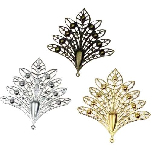 10 pieces/lot 78*40mm metal Filigree Wrap Connector Jewelry DIY Components 07313