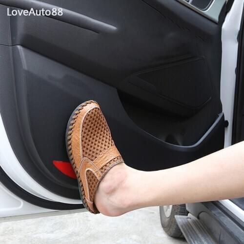 4Pcs Car Styling Door Leather Protector Pad Anti Kick Pad Anti-dirty Pad Mat Cover Sticker For Hyundai Tucson 2015-2019 2020