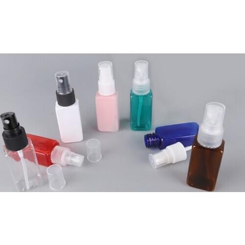 500 X 1OZ(30ML) Portable Square Plastic Spray Bottle Refillable Bottle Perfume PET Bottle With White/Clear/Black Spray Pump