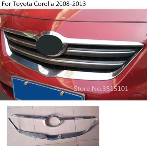 Car ABS Chrome Trim Front Up Head Racing Grid Grill Grille Panel 2pcs For Toyota Corolla Altis 2008 2009 2010 2011 2012 2013