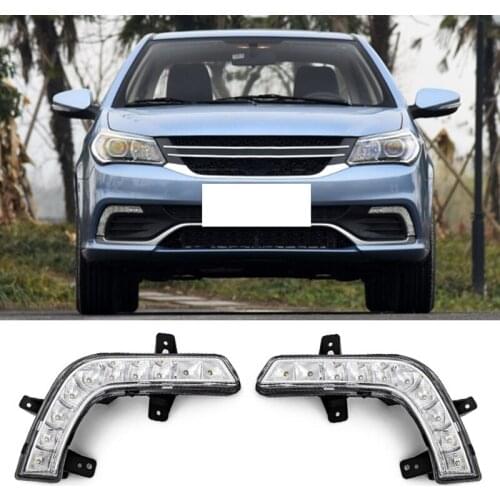 Car Left/Right Front Front LED Fog Light Daytime Running Light Front Fog Lamp for Geely GC6/MK 16-19
