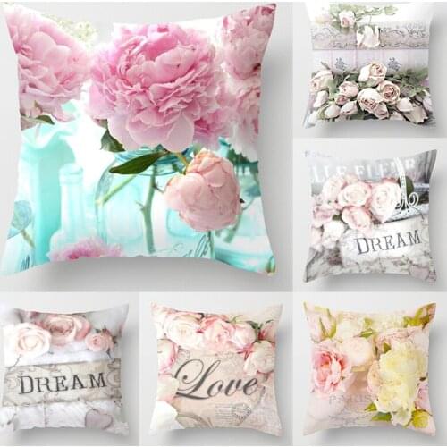 New Velvet Cushion Cover Pillowcase American Country Rose Mediterranean Pillow Case Decor Sofa Throw Pillows Room 45 * 45cm