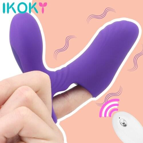 Wireless Remote Control Finger Vibrator Double Heads G Spot Massage Clitoris Stimulator Female Masturbator Sex Toys for Women