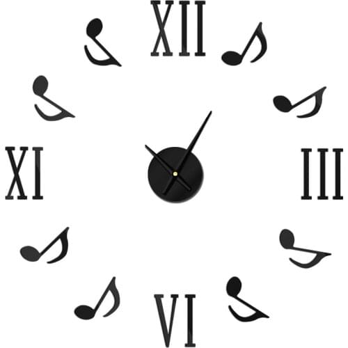 DIY Music Notes Roman Numerals Luxury Decorative Modern Design Home D Wall Watch Large Frameless DIY Enthusiasts Gift