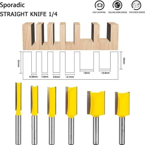 Router Bit 1/4 Wood Cutters Flute Straight Bit Milling Set Tungsten Steel Cutter For CNC Machine Wood Router Bit Woodwork Tools