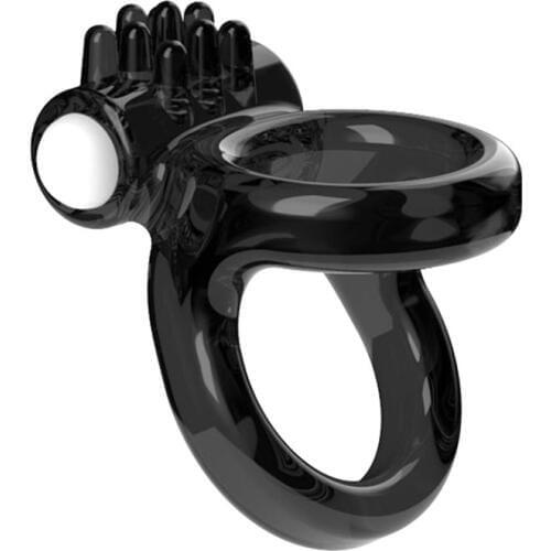 Double Rings Vibrating Penis Ring Ejaculation Time Delay Long Lasting Male Cock Vibrator Sex Toys for Men