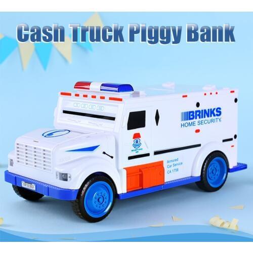 Electronic Piggy Bank ATM Password Money Box Coins Cash Saving Box Cash Truck Safe Box Automatic Deposit Banknote Christmas Gift