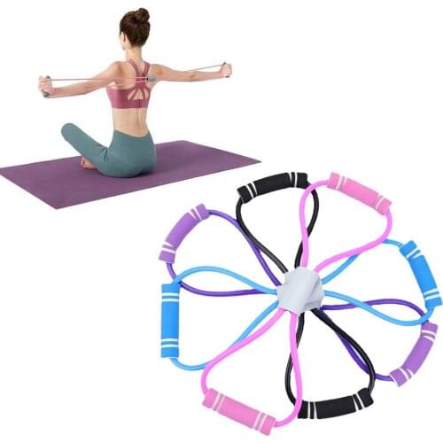 Yoga resistance bands Yoga Rally Strap Body Shaping Pull Rope Silicone Pull Elastic Yoga 8 Word Shape Stretch Chest Fitness Tool