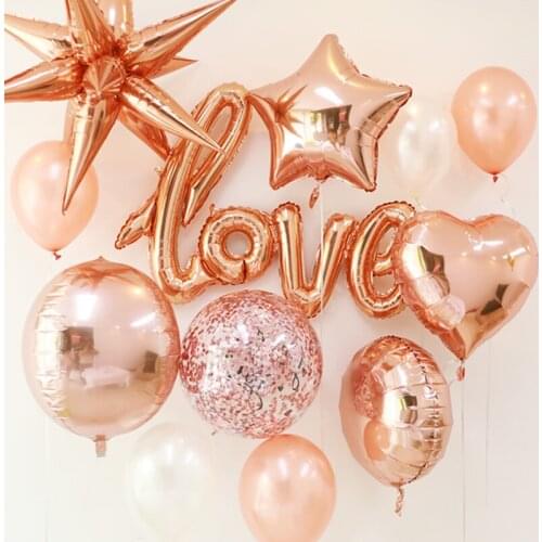 Rose Gold Balloon Love Balloon Ballons Birthday Valentines Day Baloons Birthday Gift Big Giant Wedding Party Decoration