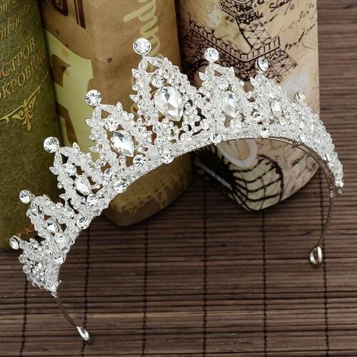 Luxurious Top Sale Queen Crowns Crystal Pearls Beaded Diadem Events Hair Accessories Headpieces Junior Quinceanera Party Crowns