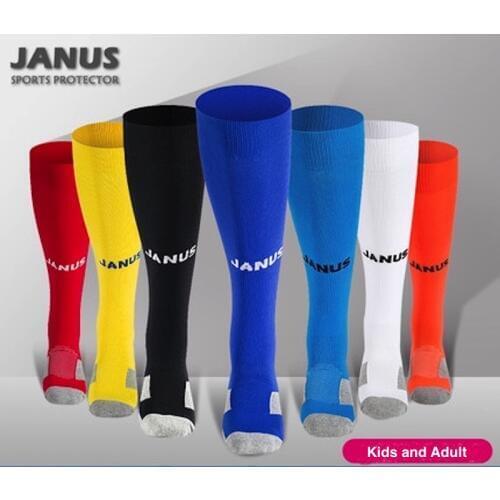 J280 Football Soccer Training Socks Adult Junior Professional Sports Socks High Tube Cushioned Foot Kids Black White Boy 2018