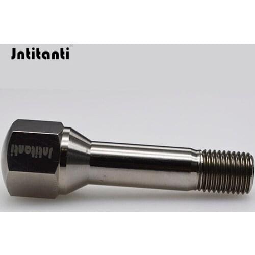 High performance silver color 60 degree cone seat Gr.5 titanium lug bolts M14*1.5*70mm for Maserati