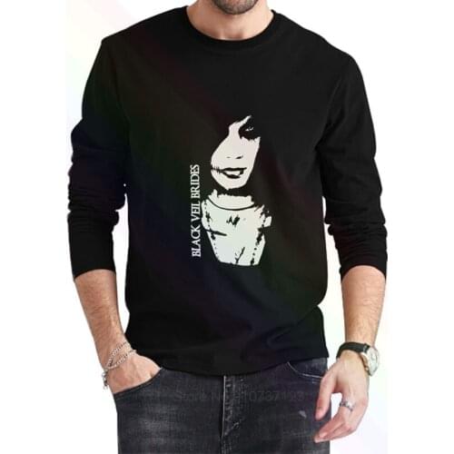 Black Veil Brides Andy 6 Logo Classic Black T-Shirt 2021 Newest Summer Mens Long Sleeve Popular Tees Shirt Tops Novel Unisex