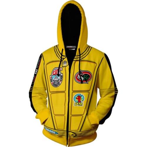 Kill Bill The Bride Cosplay hoodies Adult 3D Printed Zipper Long Sleeve Hooded Sweatshirt