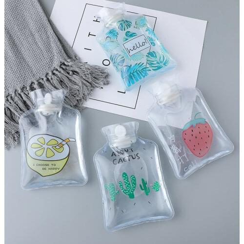 Cute Mini Transparent Hot Water Bottles Portable Hand Warmer Water Cooling Cold Cool Ice Bags Summer Cartoon Reusable Ice Pack