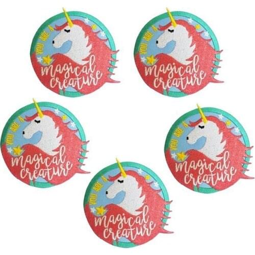 Cartoon Exquisite Anime movie Unicorn Patch Sticker For Clothing Patchwork DIY Pink Unicorns Children T-shirt Clothes Appliques