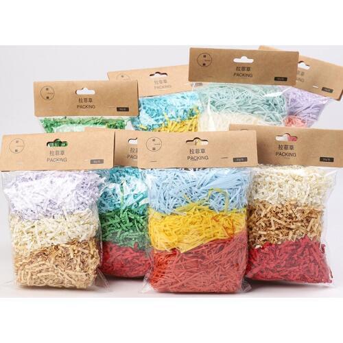 30g Natural Colorful Raffia Jute Gift/wedding Candy Packing Material Box Filler Supplies Shredded Crinkle Paper