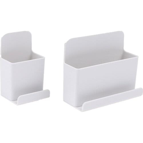 2 Sizes Wall Mounted Organizer Storage Box Remote Control Air Conditioner Storage Case Mobile Phone Plug Holder Stand Container