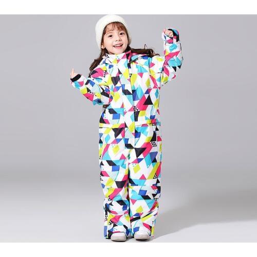 2020 new winter ski suits for kids waterproof outdoor jumpsuit girls snowboard jacket waterproof Skiing overall -30Degrees