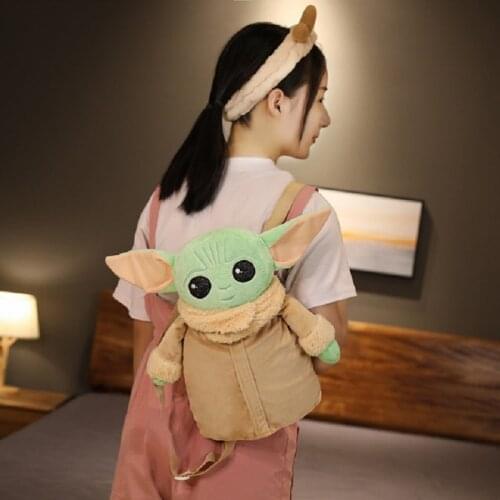 35cm Star Wars Baby Yoda Plush Cartoon Peluche Backpack stuffed toy Kawaii Anime Figure Star Wisdom Master Gift for Children