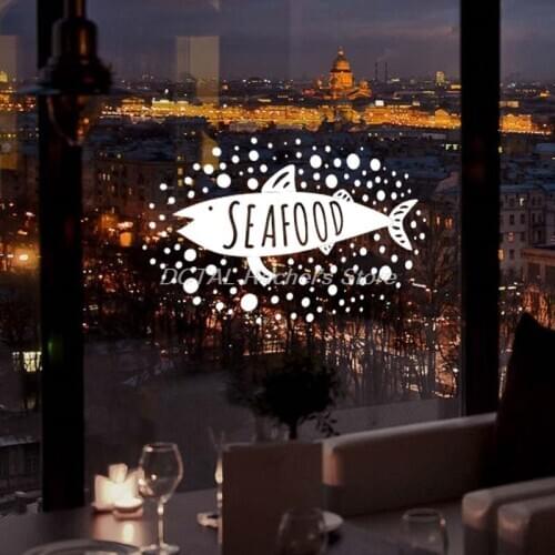 Seafood Restaurant Decor Vinyl Wall Decal Kitchen Dining Room Sticker Bar Drink Art Sticker