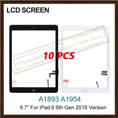 AAA+ 9.7" For iPad 6 6th Gen A1893 A1954 LCD Touch Screen Digitizer Front Outer Panel Glass For iPad 2018 Version LCD Display