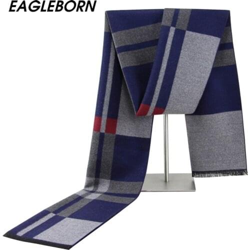 New Winter Men Scarf New Striped Plaid Scarf Mens Casual Warm Color Matching Scarf Men Fashion Bib Long Business Scarf