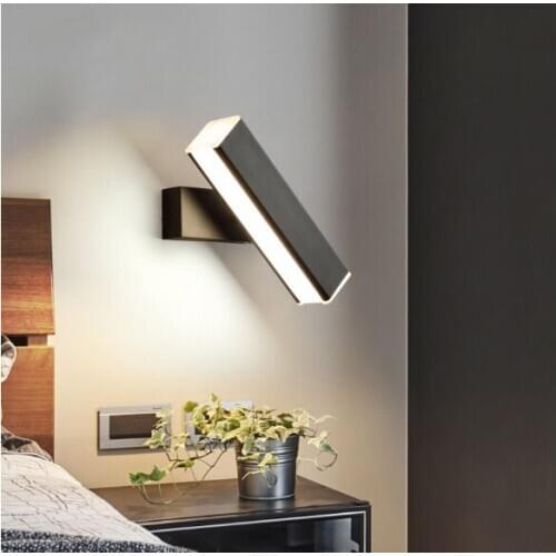 Modern LED wall lamp bedroom bedside Wall lights living room aisle lights Nordic rotating combination indoor reading lighting