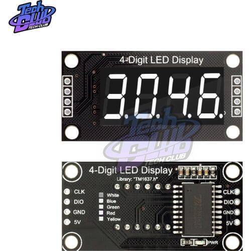 TM1637 7 Segments 0.36" 0.36 Inch LED Digital Display White Tube 4-Digit Module Board for Arduino