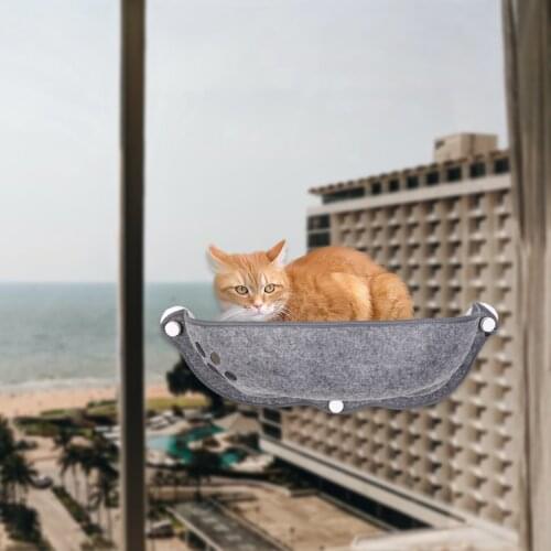Cozy Window Cat Bed Basking Hammock Cat Perch, Suction Cup Pet Hanging Bed Solid Space Saving Sunny Seat Cat Window Perch
