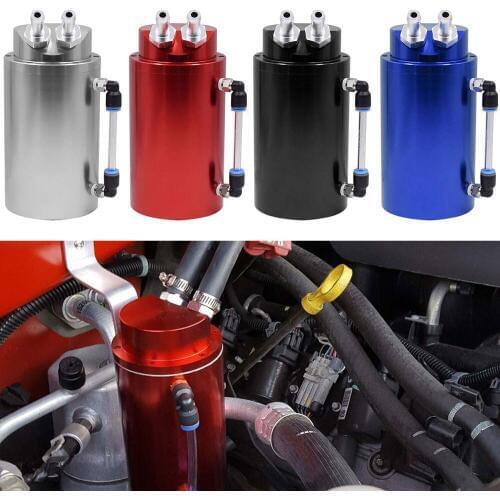 Universal Cylindrical 750ml Aluminum Engine Oil Catch Can Reservoir Tank Car Accessory