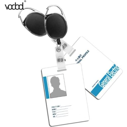 VODOOL 2PC Lanyards Id Badge Holder Keychain Lanyard ID Badge Reel Name Tag Card Belt Clip Key Ring Retractable Badge Holder New