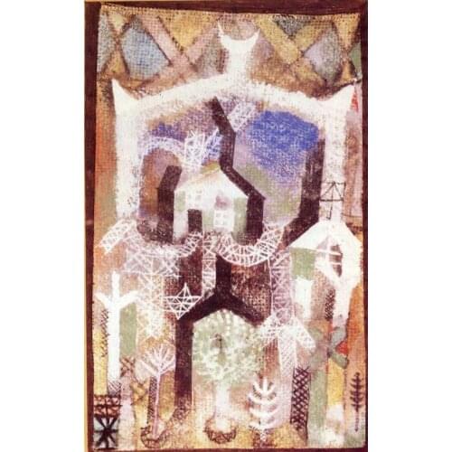 High quality Oil painting Canvas Reproductions Summer houses (1919) by Paul Klee Painting hand painted