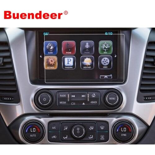 Buendeer 8 Inch Tempered film for Chevrolet Suburban Tahoe 2015-2019 Car Navigation Interior Center Screen Protector for Chevy