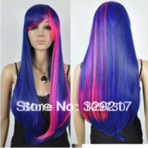 Zhaoxia++03603@Q8@* ++++>0264 Cos Multi-Color mix long straight cosplay wig